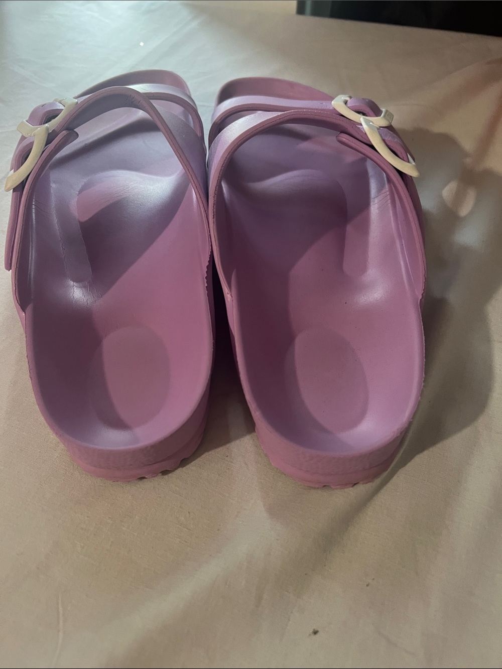 Birkenstock Lavender EVA Slide with White Logo Buckle - Picture 2 of 8
